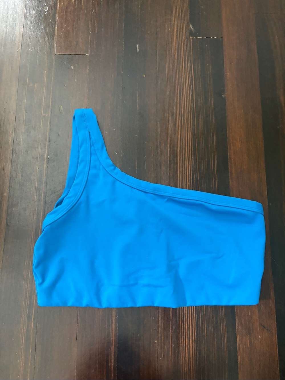 One-Shoulder Sports Bra in Bright Blue